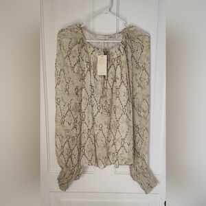 Ramy Brook New York Snake Skin Print Blouse Size Small, New with Tags
